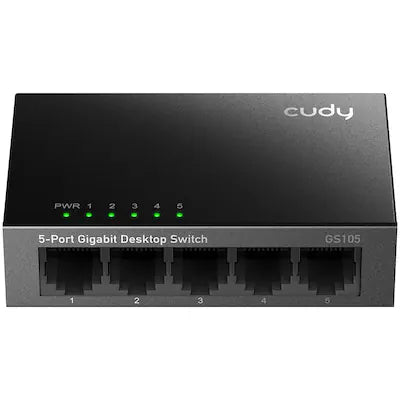 Cudy - GS105 5-Port Gigabit Unmanaged Ethernet Switch, Network Hub, Ethernet Splitter, Plug & Play, Fanless Metal Design, Traff