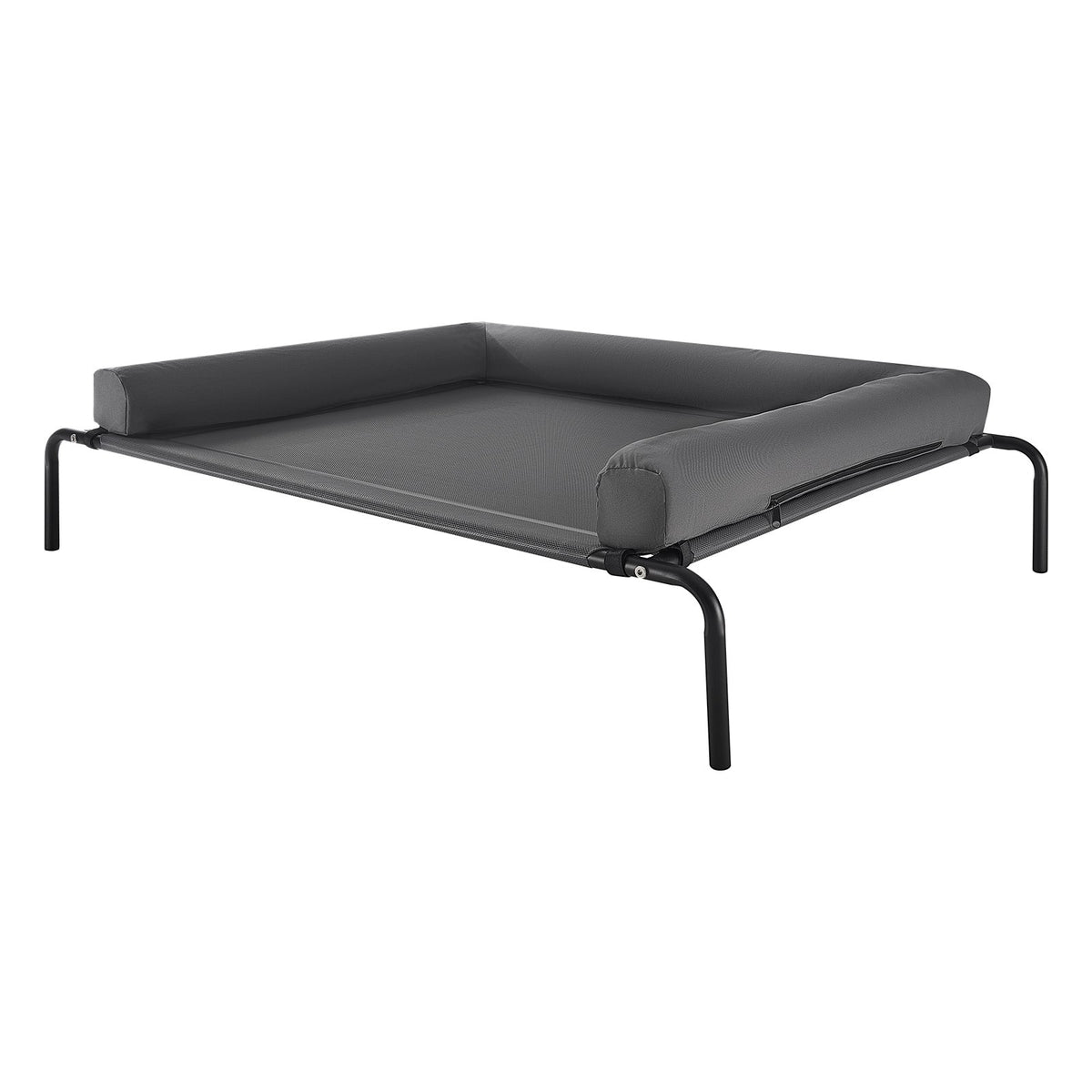 VEVOR - Elevated Dog Bed for Large Dogs, Portable Raised Dog Cot with Washable Pillow - Gray