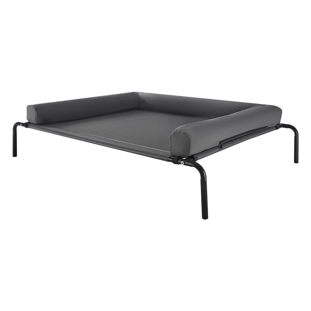 Front. VEVOR - Elevated Dog Bed for Large Dogs, Portable Raised Dog Cot with Washable Pillow - Grey.