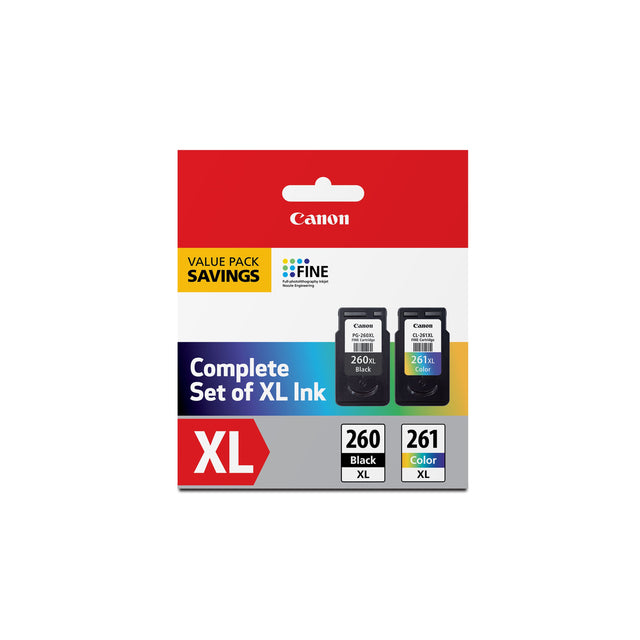 Canon Value Pack Saving - Complete Set of XL Ink (260 XL Black, 260 XL Color, 261 XL Black, 261 XL Color)