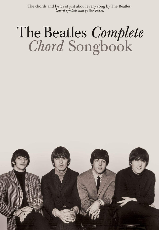 The chords and lyrics of just about every song by The Beatles.  
Chord symbols and guitar boxes.  

The Beatles Complete Chord Songbook