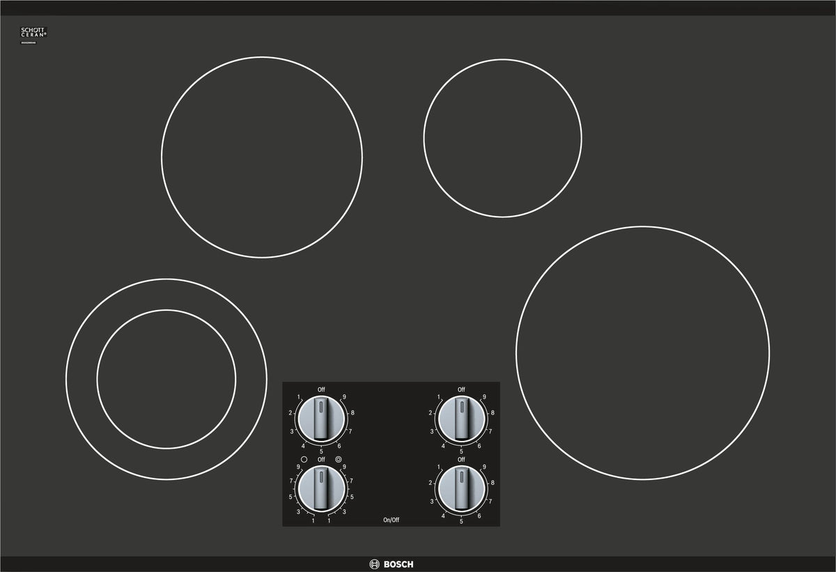 Bosch - 500 Series 30" Built-In Electric Cooktop with 4 elements - Black