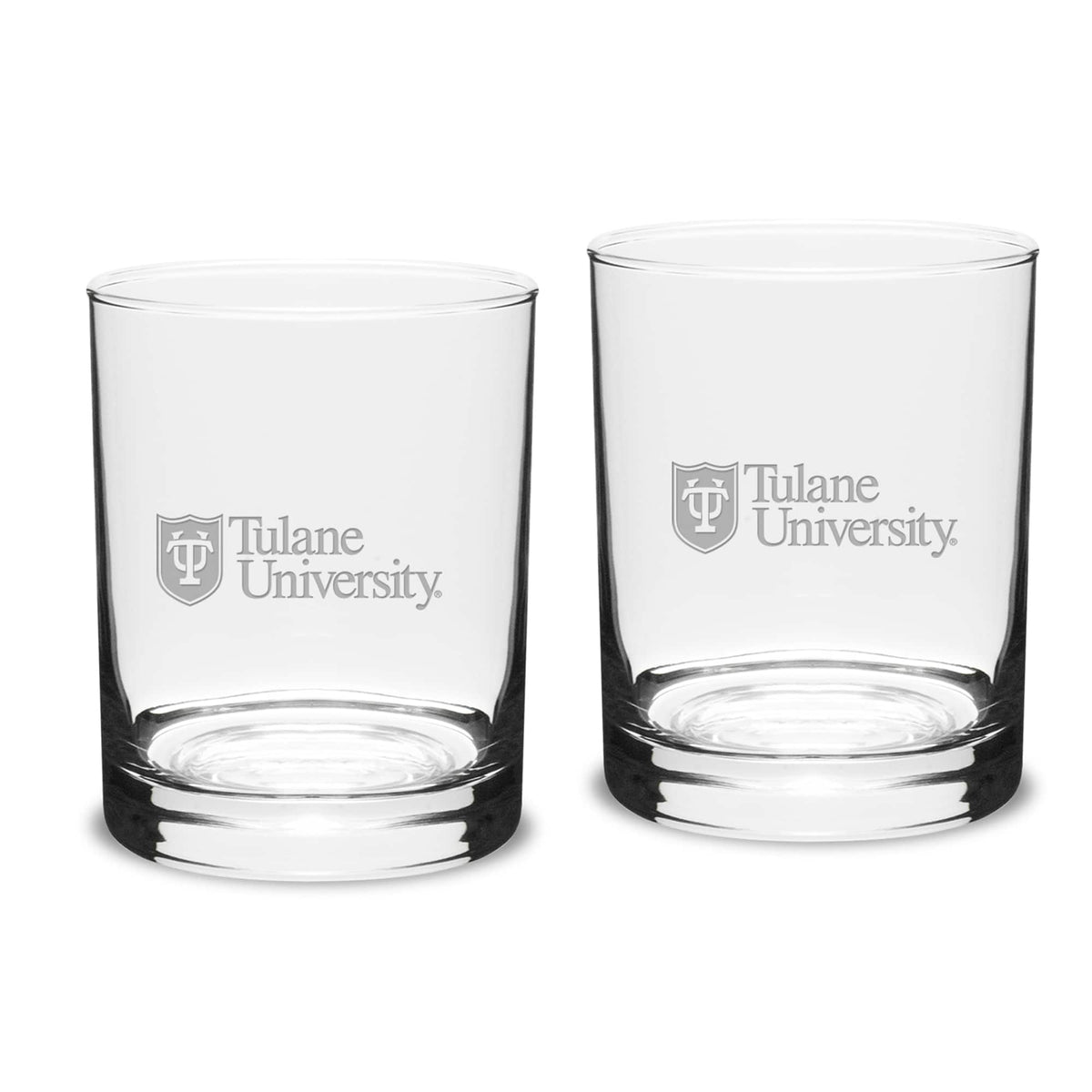 Jardine - Tulane Green Wave Team 14oz. 2-Piece Classic Double Old Fashioned Glass Set - Multicolor