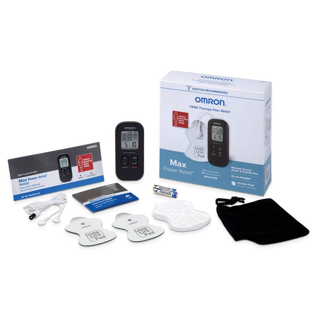 Front. Omron - Max Power Relief TENS Unit - Black.
