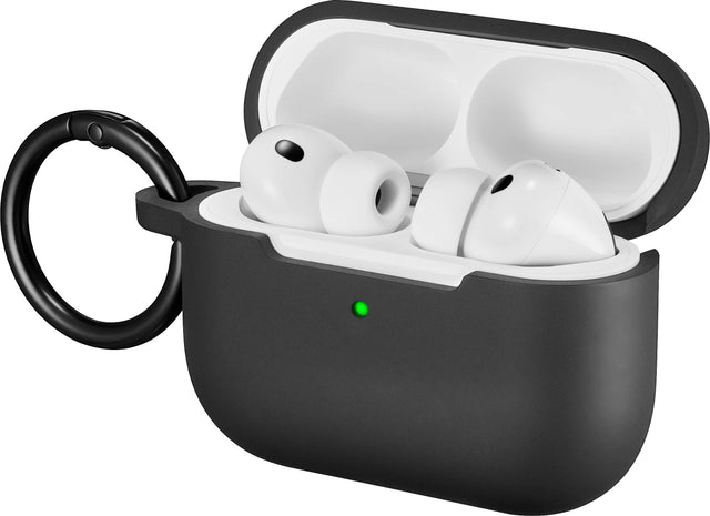 Front. Best Buy essentials™ - Silicone Case for Apple AirPods Pro 3 - Black.