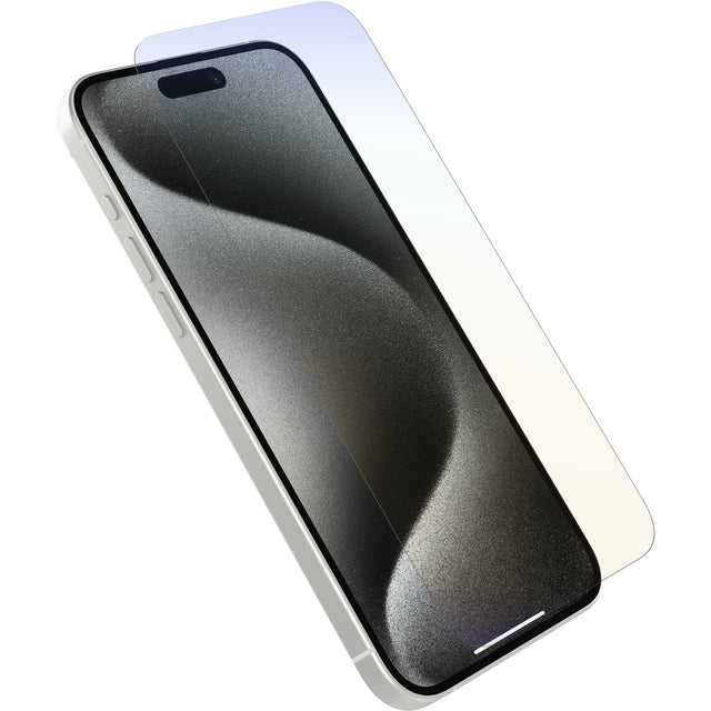 Angle. OtterBox - Premium Glass Screen Protector for Apple iPhone 15 Pro Max - Clear.