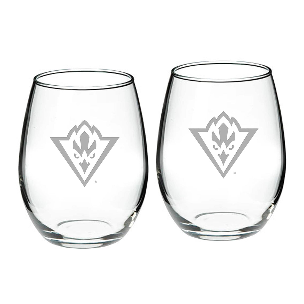 Jardine - UNC Wilmington Seahawks 21oz. 2-Piece Stemless Wine Glass Set - Multicolor