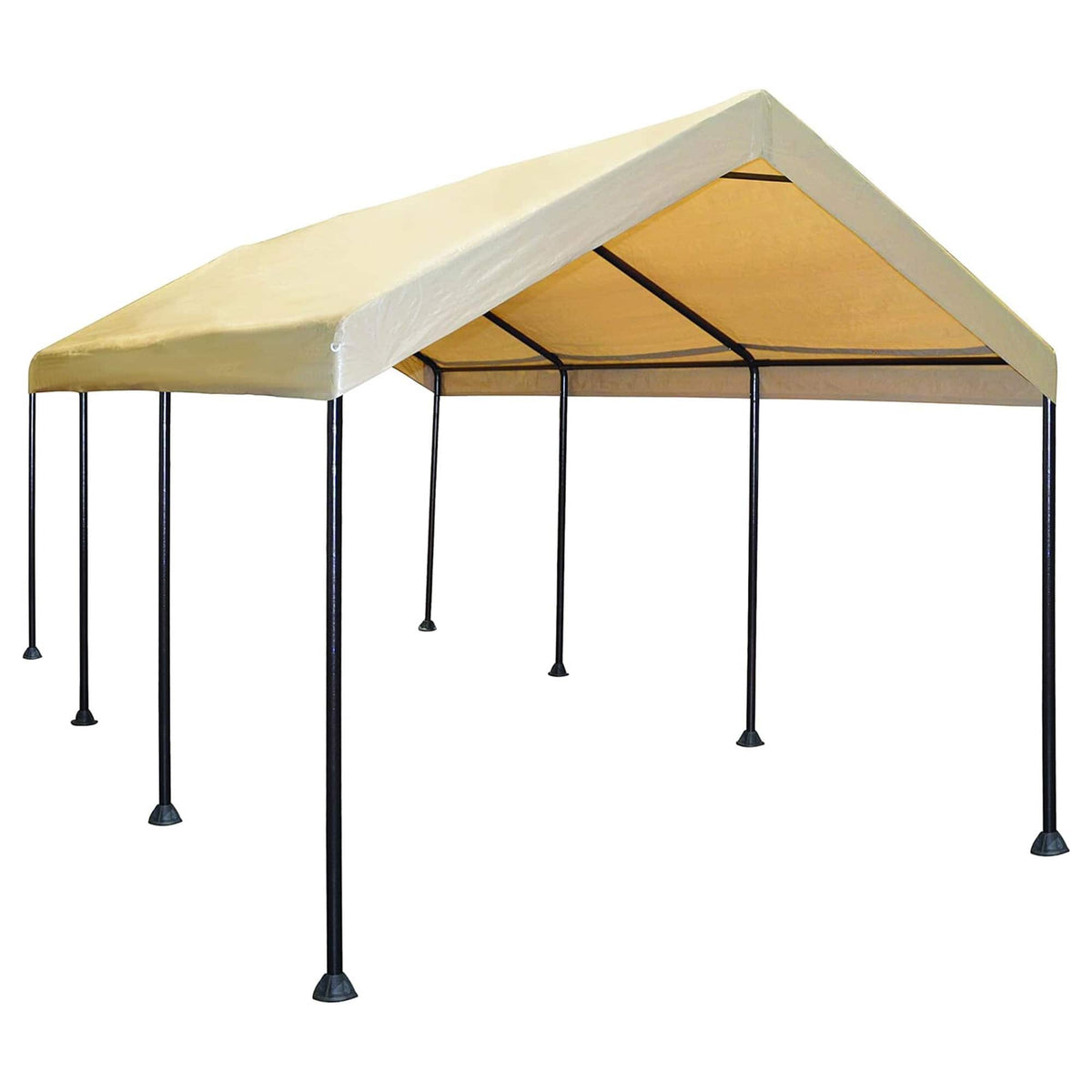 Caravan Canopy - Mega Domain Waterproof Steel Frame Carport, 10 x 20 Feet - Tan