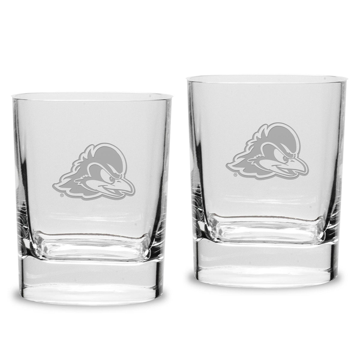 Jardine - Delaware Fightin' Blue Hens 2-Piece 11.75oz. Square Double Old Fashioned Glass Set - Multicolor