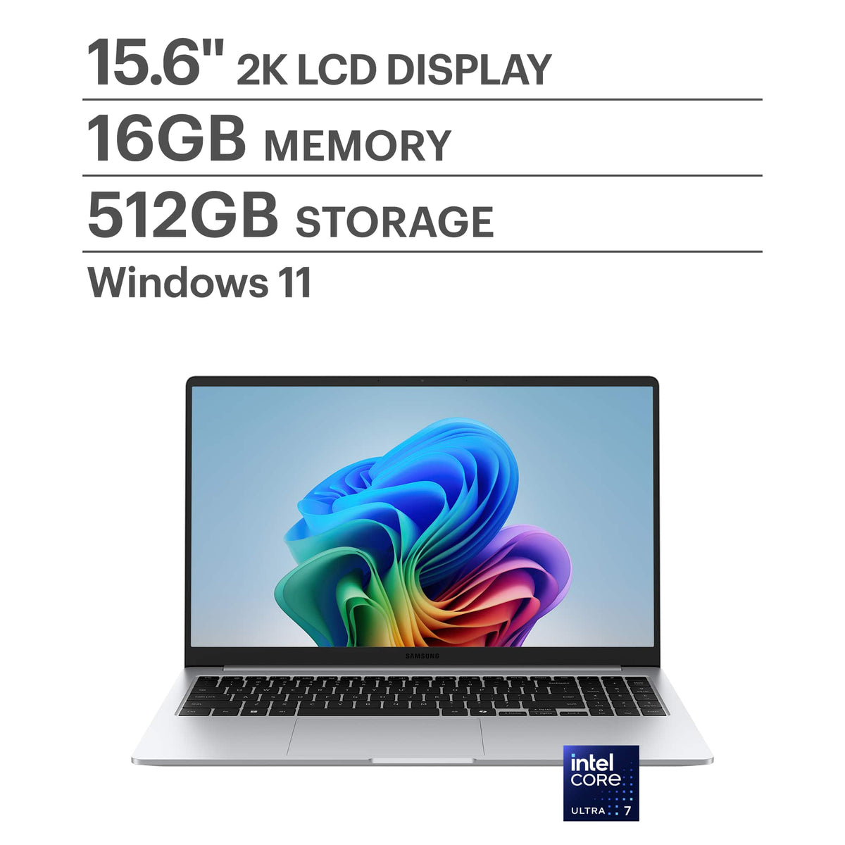 Samsung - Galaxy Book5 15.6" FHD IPS LED Laptop - Intel Core Ultra 7- 16GB Memory - 512GB SSD - Silver