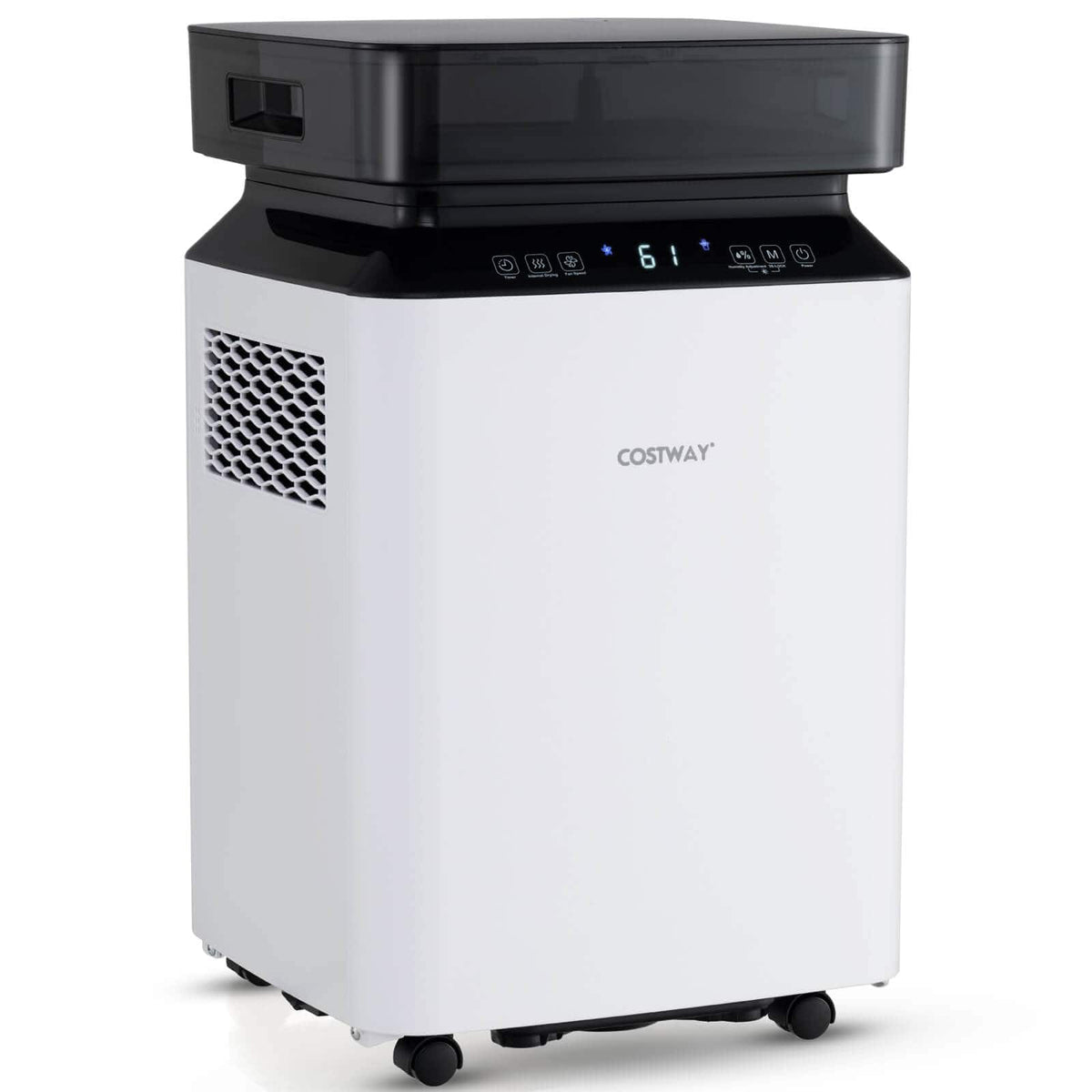 Costway - 70 Pint Dehumidifier for Basement with Continuous & Auto Mode Large Water Tank - White