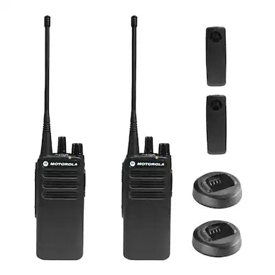Motorola - CP100D Analog UHF Portable Non-Display Two Way Radio, 16 Channel, 4 Watt - 2 Pack Bundle