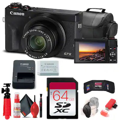 Canon - PowerShot G7 X Mark III Camera (3637C001) + 64GB Card Base Bundle