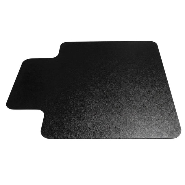 Front. Floortex - Black Vinyl Lipped Chair Mat for Hard Floor - 36" x 48" - Black.