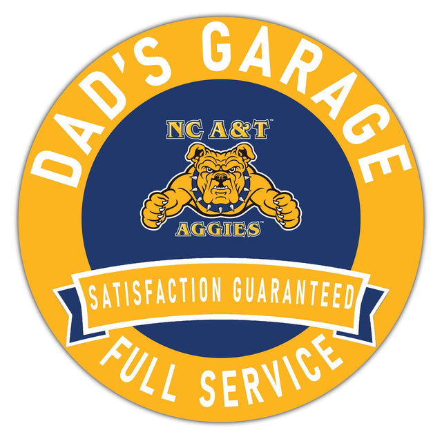 DAD'S GARAGE  
NC A&T AGGIES  
SATISFACTION GUARANTEED  
FULL SERVICE