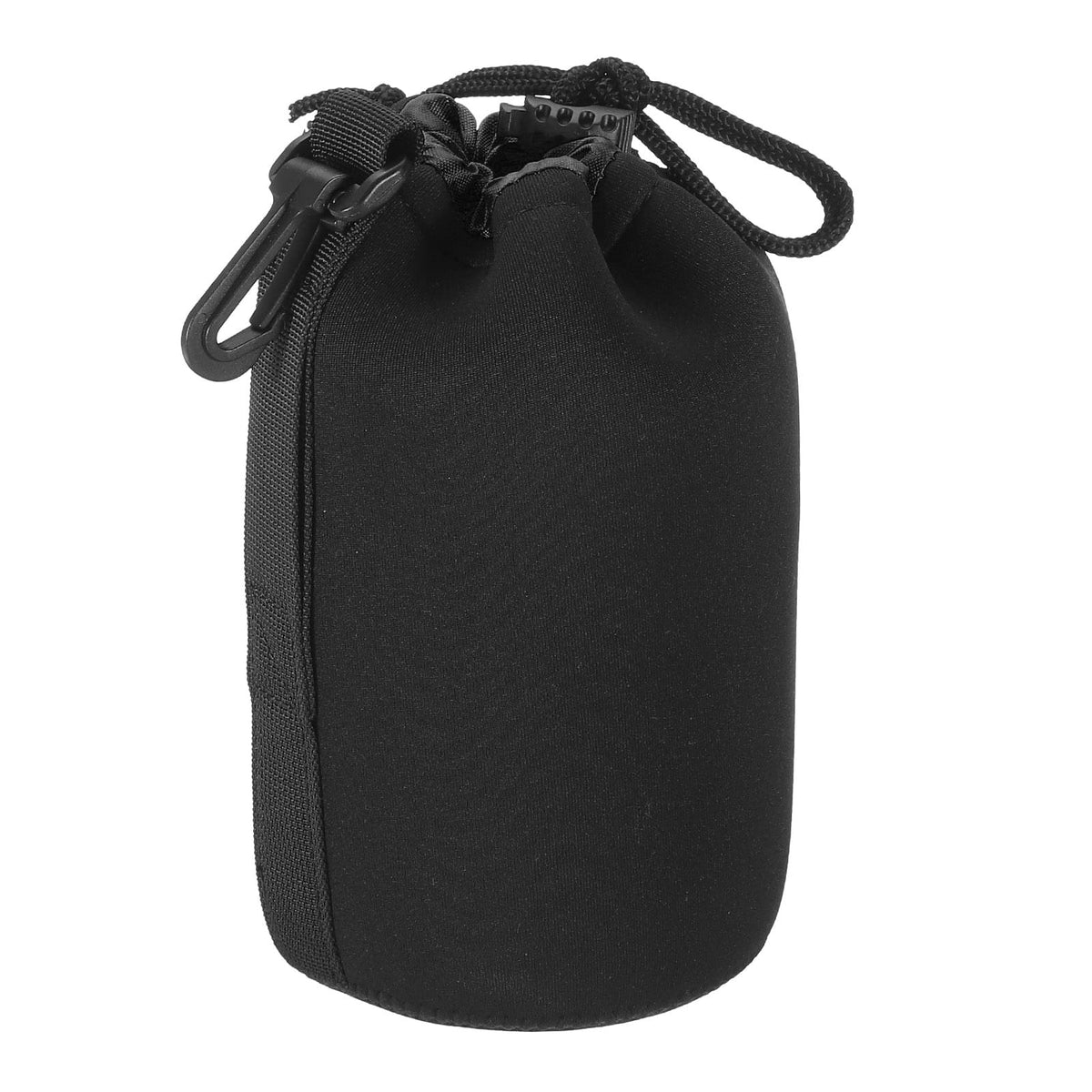 Unique Bargains - Camera Lens Bag, 3.5"x7.1" Drawstring Pouch with Thick Neoprene for DSLR Lens, Water Coffee Cups - Black