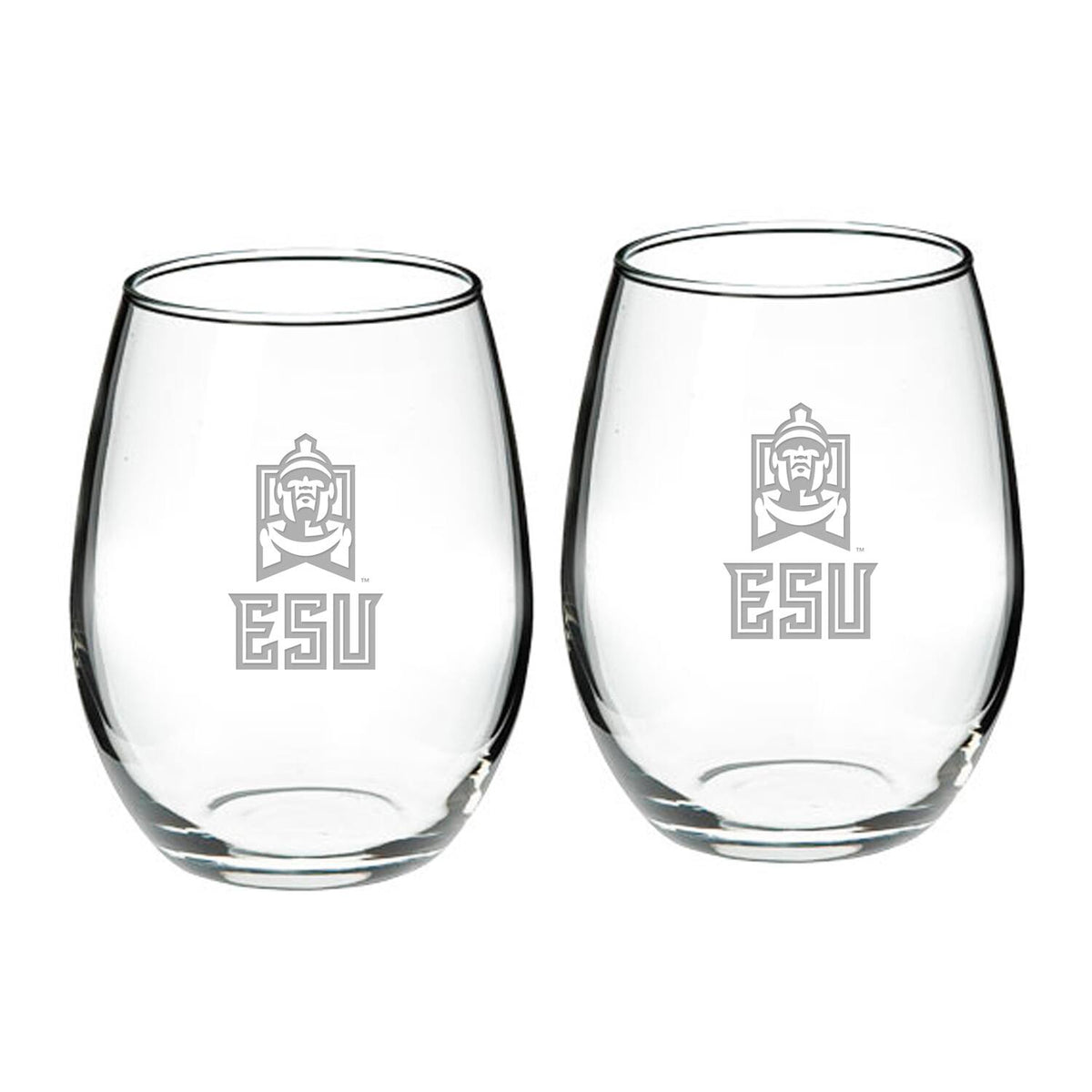 Jardine - East Stroudsburg Warriors 21oz. 2-Piece Stemless Wine Glass Set - Multicolor