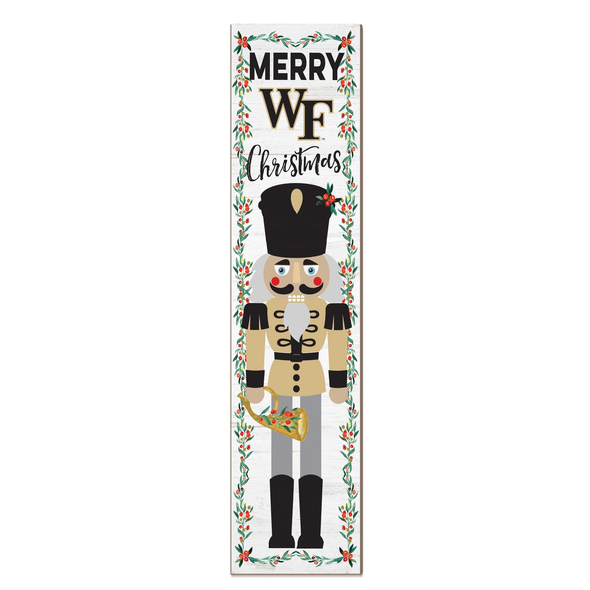 Jardine - Wake Forest Demon Deacons 11" x 46" Nutcracker Holiday Leaner Sign - White