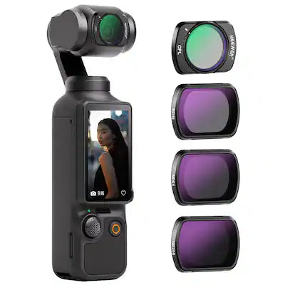 Neewer - 4-Pack Magnetic ND/CPL Filter Kit for DJI Pocket 4 & 3, ND16/64/256 + CPL, HD Glass