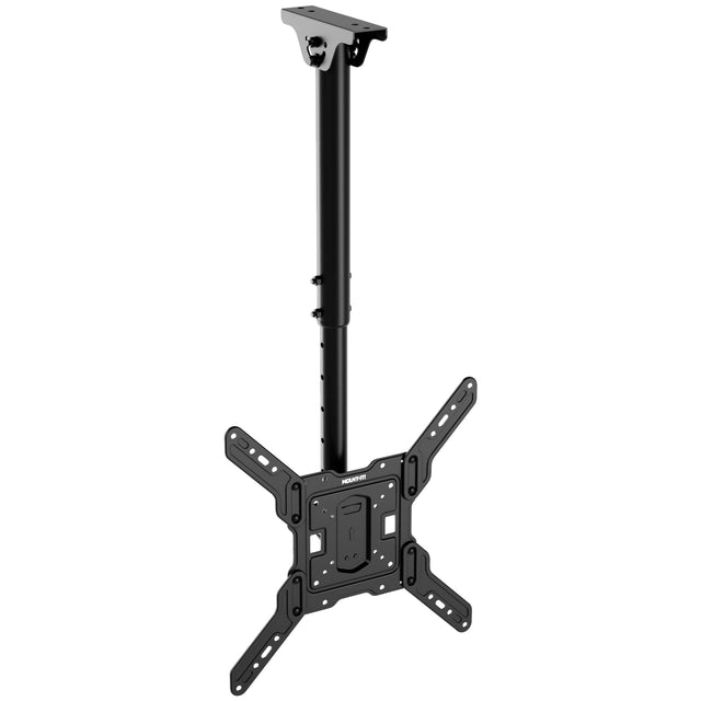 Front. Mount-It! - Full-Motion Height-Adjustable Ceiling TV Mount – 32″–65″ TVs, 360° Swivel, +5°/-15° Tilt, 20.3″–30.2″ Height - Black.
