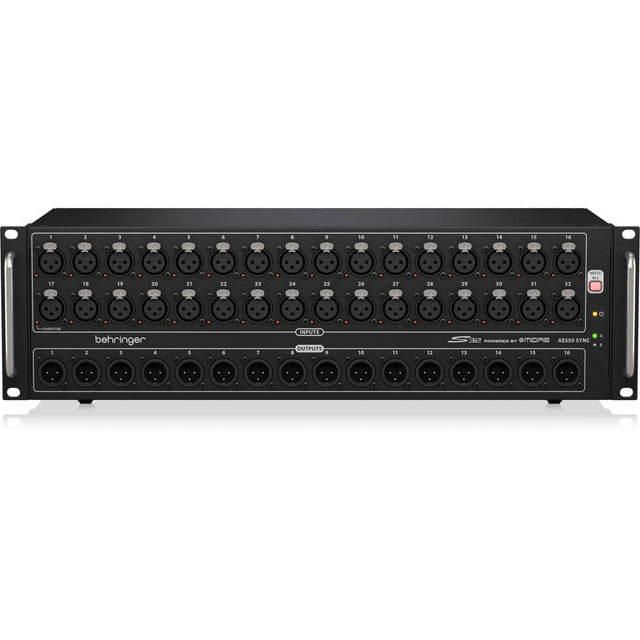1
2
3
4
5
6
7
8
9
10
11
12
13
14
15
16
17
18
19
20
21
22
23
24
25
26
27
28
29
30
31
32

NUTE ALL
WE
PHANTOM 1
behringer 2 3 4
!
INPUTS OUTPUTS 8 9
10
11
12
S32 POWERED BY OMBAS AESSO SYNC 13 14 15 16