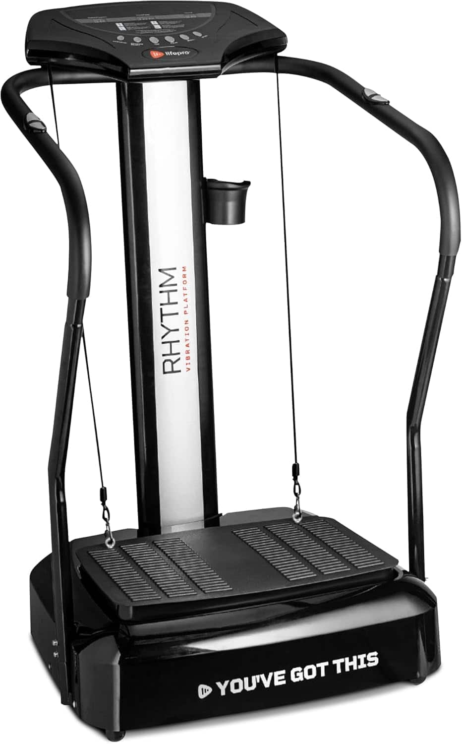 LifePro - Rhythm Vibration Plate Exercise Machine - Whole Body Vibrating Plate with Handles & Heart Rate Sensor - Black