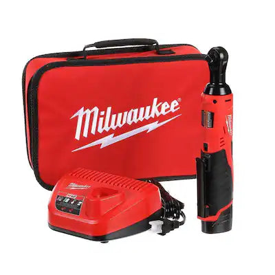 Milwaukee - 2457-21 3/8-in Cordless M12 Lithium-Ion Ratchet Kit (Ratchet Kit w/Tool Bag)