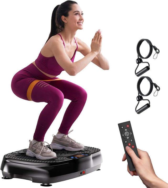 Front. Tisscare - Vibration Plate Exercise Machine for Weight Loss and Lymphatic Drainage, 400 lb Capacity - Gray.