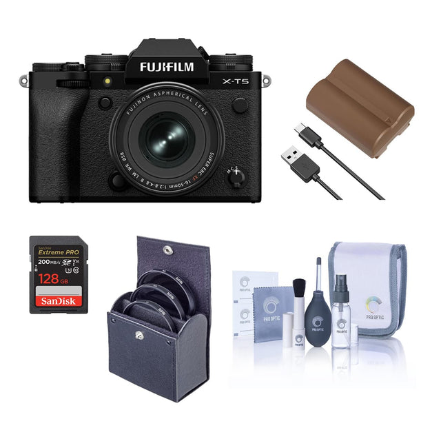 FUJIFILM ASPHERICAL FUJINON LENS X-T5 058 SUPER WR EBC LM XF M 16-50mm 2 SANDHR Extreme PRO 200 /s Vie 6 3 3 128 GB SanDisk n 3 SAN rsae - NAUTE PRO OFTIC PRO OPTIC 1 POC BIC 21 2