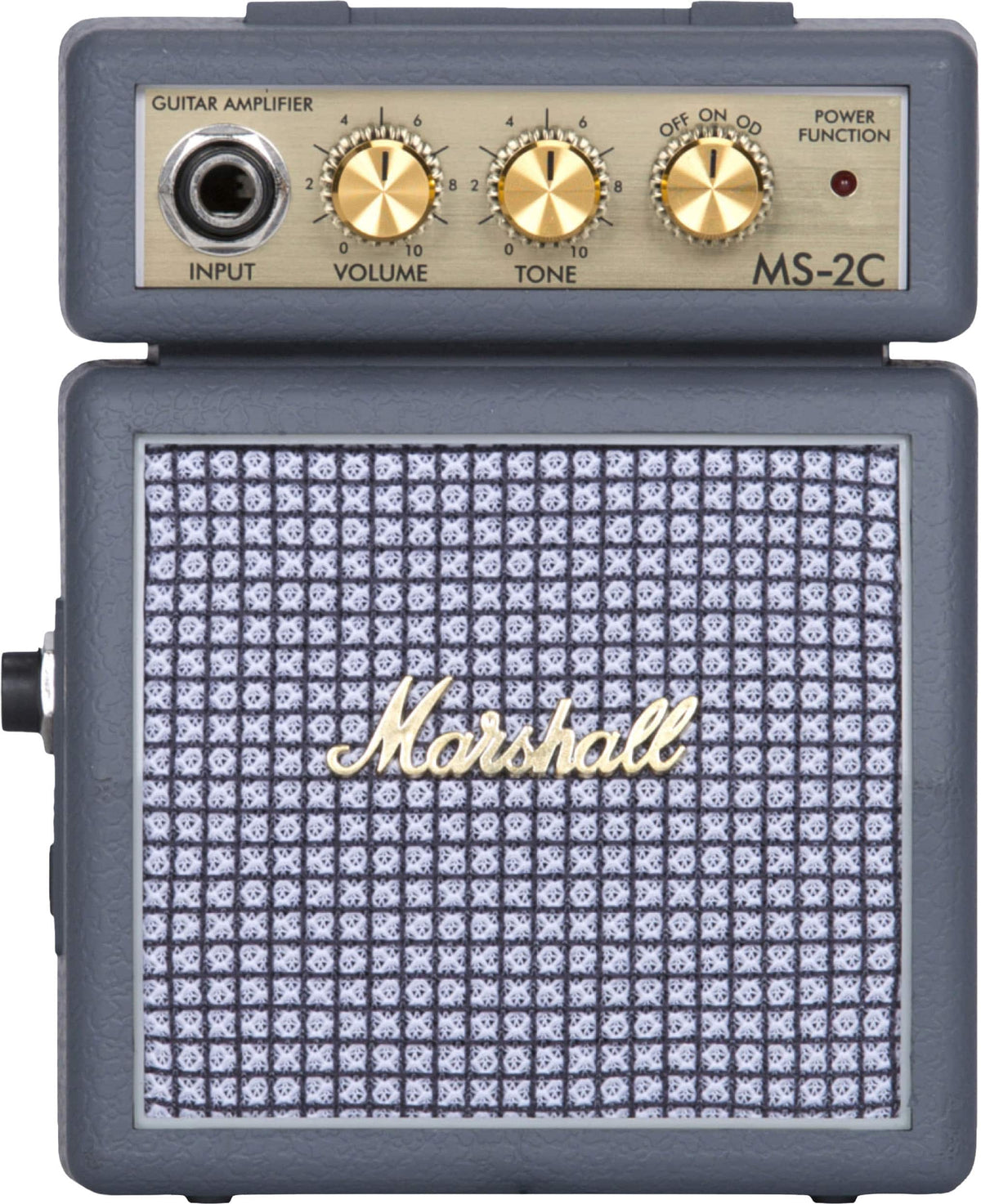 Marshall - MS-2 Portable Micro Stack Guitar Amp with Overdrive / Tone / Volume Controls - Classic Dark Grey