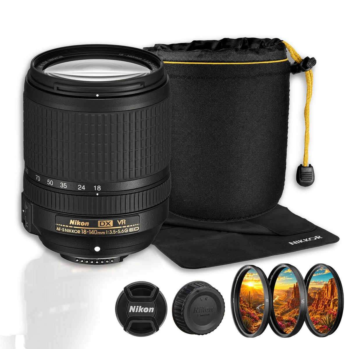 Nikon - AF-S 18-140mm VR Lens | DX Format Zoom for DSLR Photography
