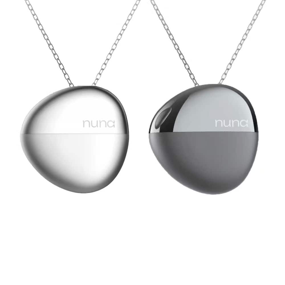Bundle - Nuna - of 2 - Pendant Emotion Tracking Necklace with Mood Visualization, Auto-Journaling and Meditation Support - Black/Silver - (2025)