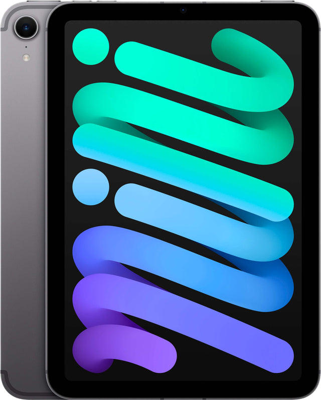 Front. Apple - iPad mini (A17 Pro chip) - Built for Apple Intelligence - Wi-Fi + Cellular 512GB - Space Gray.