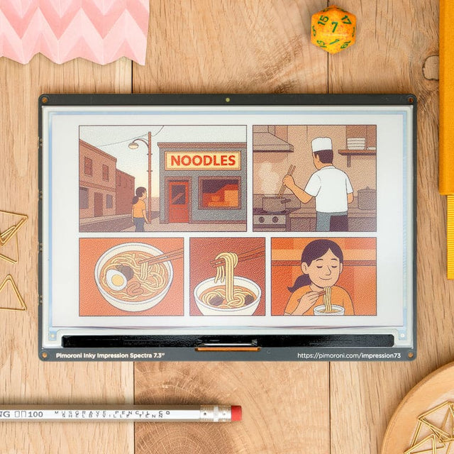 15 7 NOODLES Pimoroni Inky Impression Spectra 7.3" https://pimoroni.com/impression73 IG 00 100 M Dc Y P E N C 1 E N C