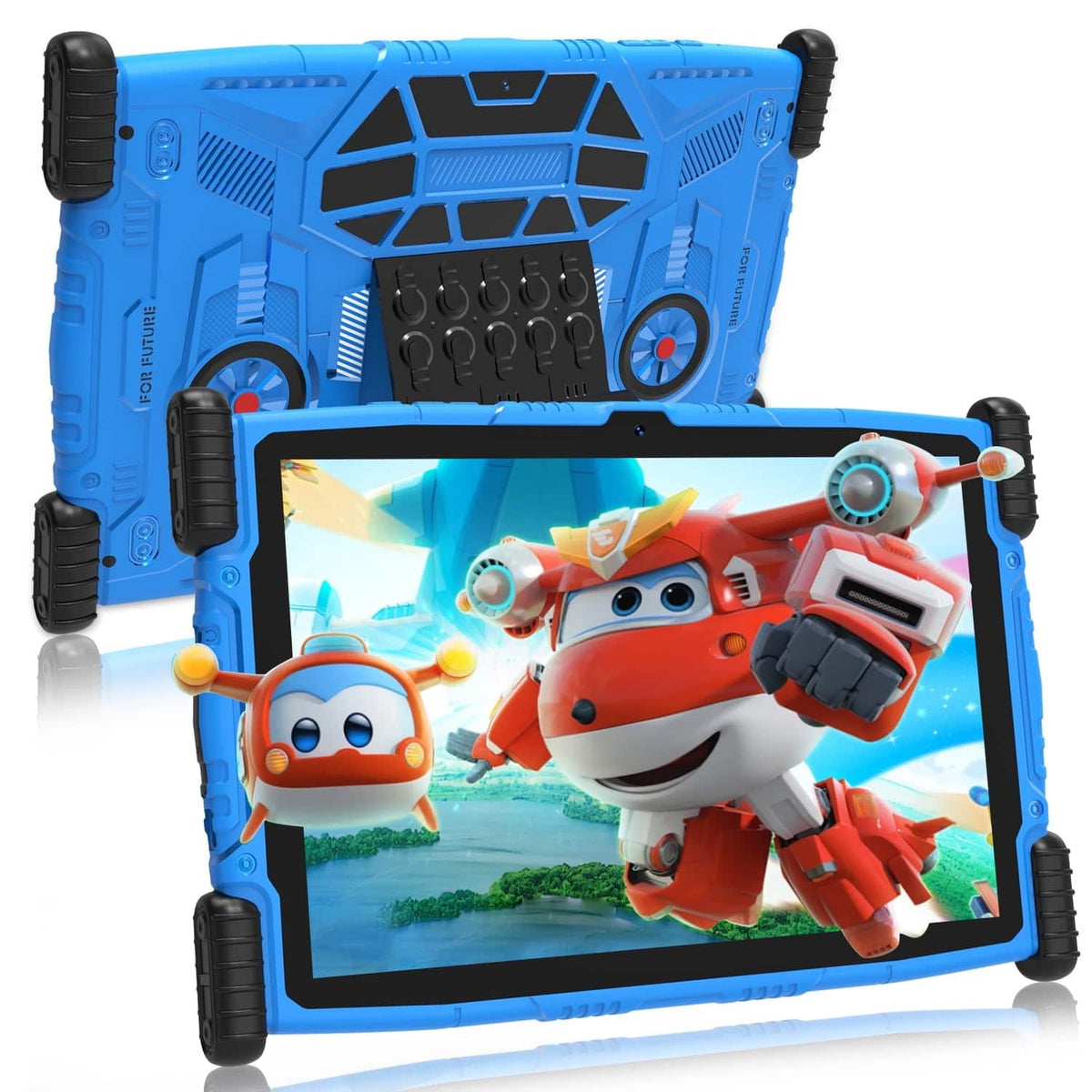 FEONAL - 10.1 inch kids tablet with Android 15, 8(4+4)GB RAM 64GB ROM 6000mAh, HD Touch Screen, Parental Control, Kid-Proof Case - Blue