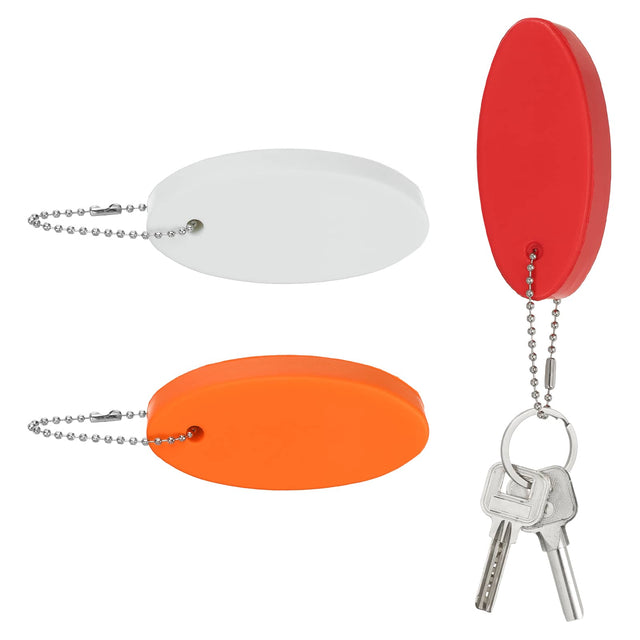 Front. Unique Bargains - Floating Keychain, Bright Color Key Float Keyring Holder Waterproof, 3pcs - Fits Boating/Fishing/Swimming/Water Sports - Red, Orange, White.