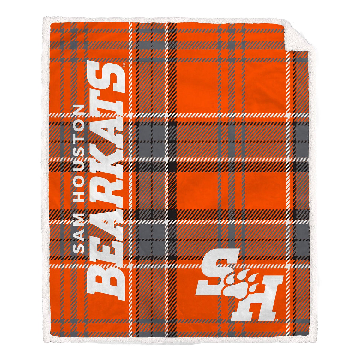 Pegasus - Sam Houston State Bearkats 50" x 60" Playmaker Plaid Ultra Cozy Sherpa Throw - Multicolor
