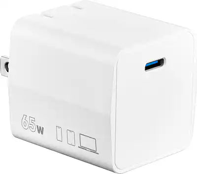 Insignia™ - 65W USB-C Wall Charger for MacBook Pro, iPad, iPhone, Apple Watch, Samsung Smartphones & More