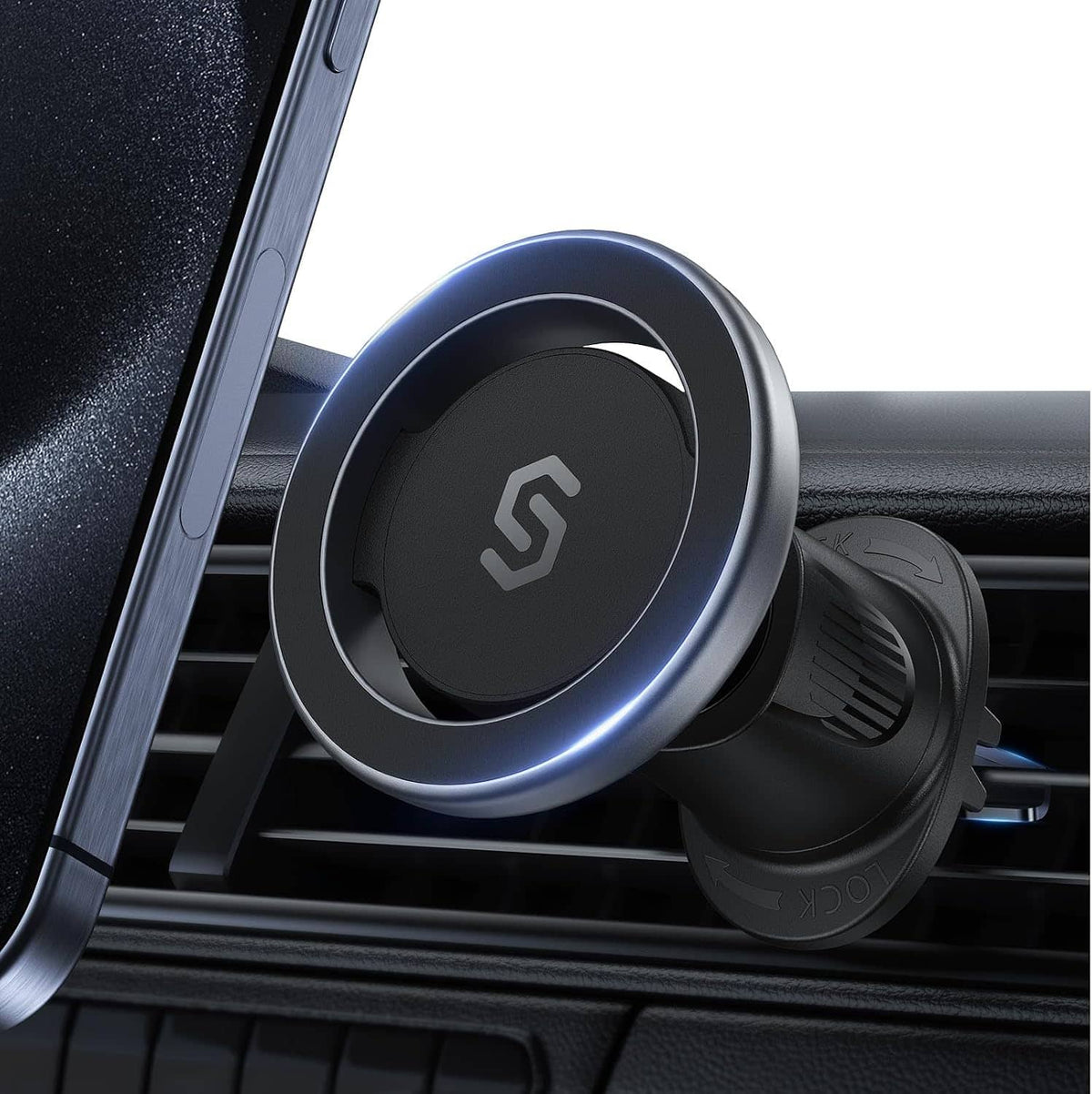 Syncwire - Magnetic Car Vent Mount for MagSafe, 360° Rotating Air Vent Phone Holder - Space Gray