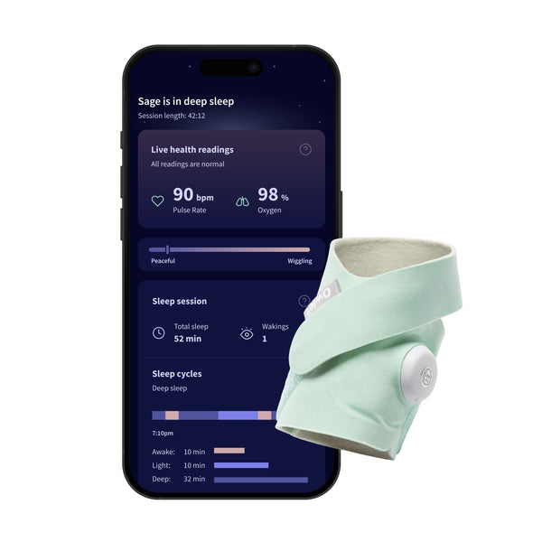 Owlet - Dream Sock – Smart Wearable Baby Monitor with Live Heart Rate & Oxygen Alerts - Mint