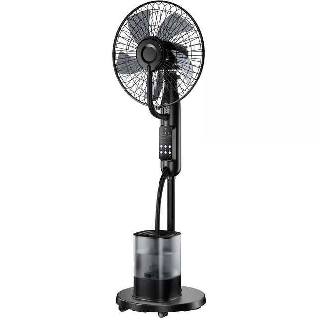 Front. COWIN - Misting Pedestal Fan Oscillating 5 Speeds 3 Modes Timer 4L Humidifier with Wheels - black.
