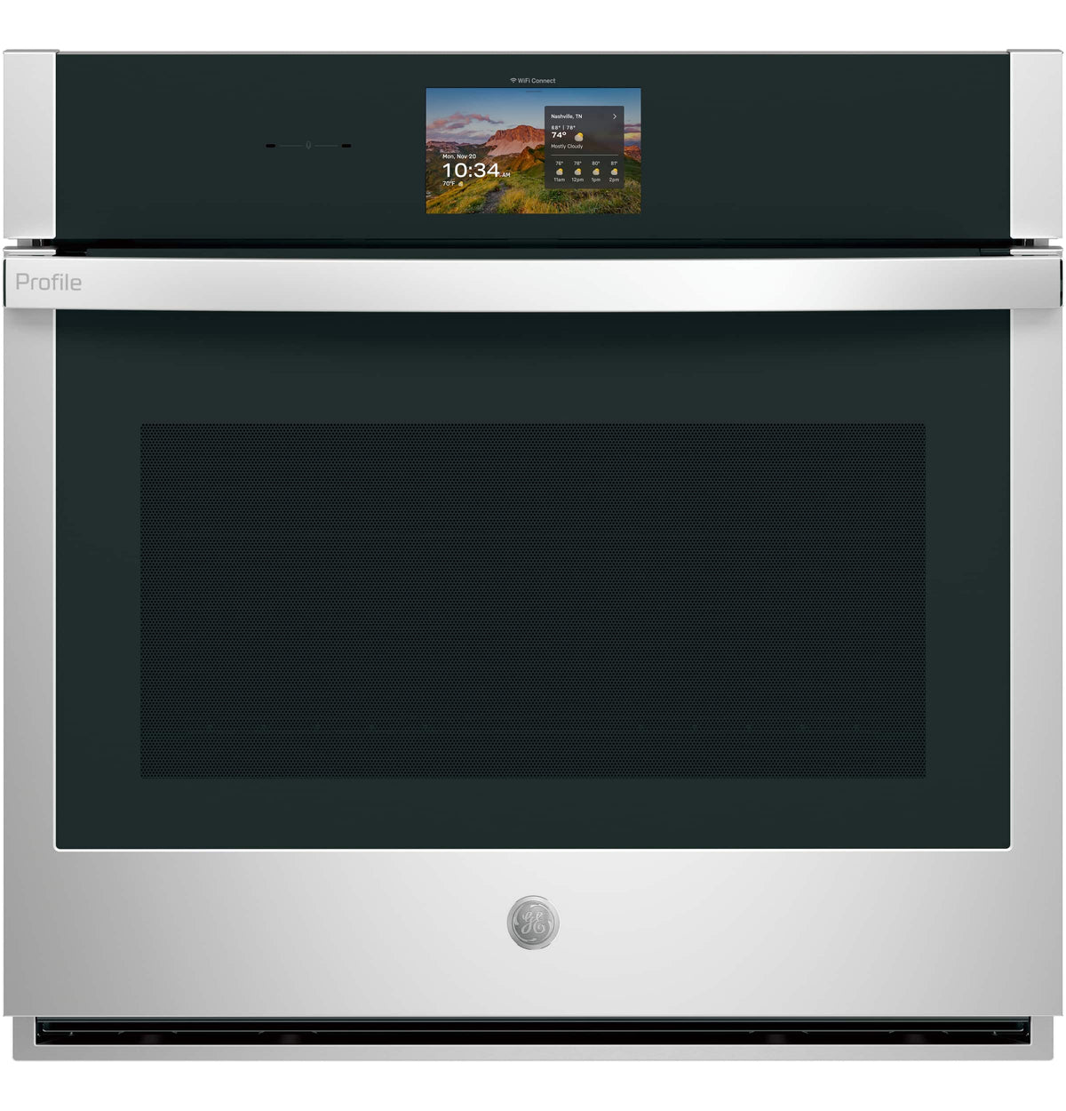 GE Profile - 30" Smart Built-In Single Electric Convection Wall Oven with In-Oven Camera and No Preheat Air Fry - Stainless Steel