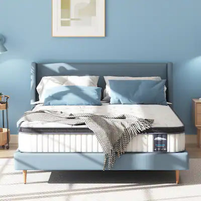 Serweet - 12 in. Medium Firm Hybrid Euro Top Full Size Breathable Mattress