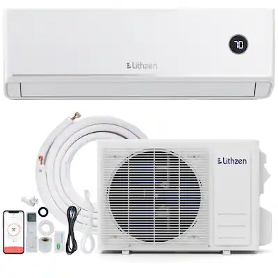 Lithzen - 12000 BTU Mini Split Air Conditioner & Heater, 208/230V 18.2 SEER2 Wifi Enabled