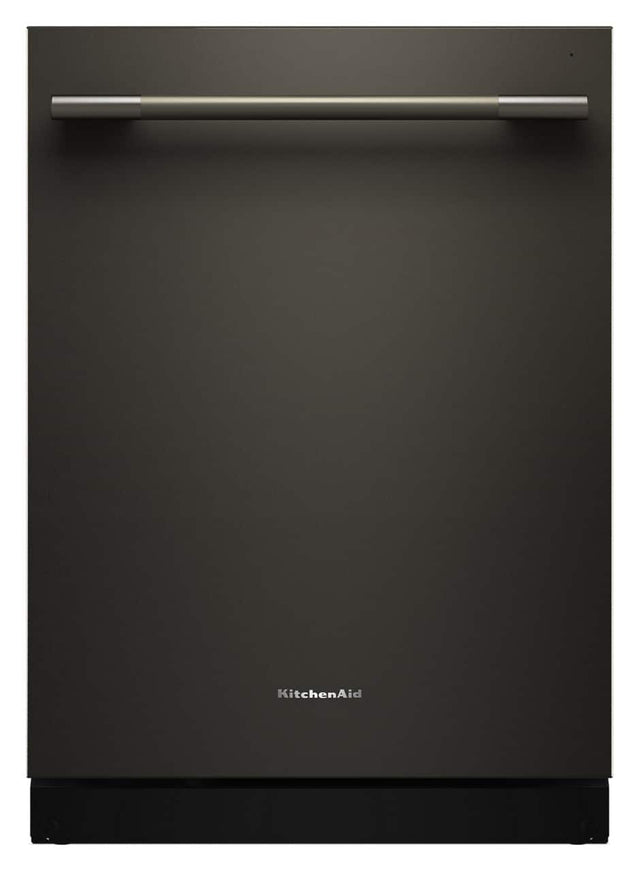 Front. KitchenAid - 24 inch Top Control Built-In Dishwasher with 360 Max Jets Third Rack and ProDry System, 44 dBA - Black Ore.