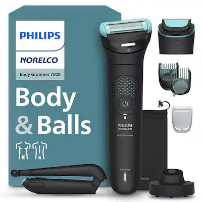 Philips Norelco - Body Groomer 7000, Men's Electric Intimate & Full Body, Dual Head Trim & Shave, Showerproof, BG7480/50