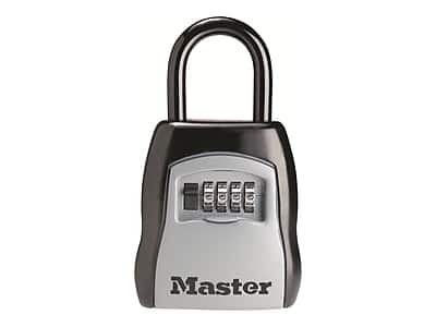Front. Master Lock - 5-Key Combination Safe - Black/Silver.