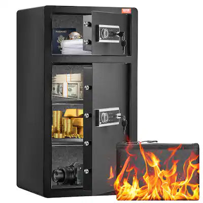 VEVOR - Double Doors 7.2 cu.ft Safe Box with Key Lock & Password, Safe Lock Box with Fireproof Bag