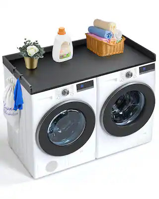 VEVOR - Washer Dryer Countertop with 3 Splicing Panels, 54" x 27" Wooden Washer and Dryer Countertop with Non-Slip Pads