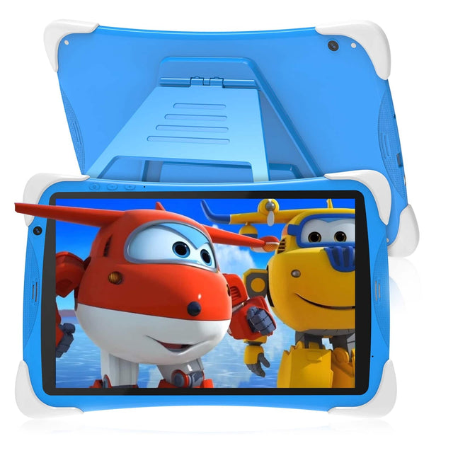 Front. MEIZE - Kids Tablet,10.1 Inch Android Toddler Tablet with Case, 8GB RAM 64GB ROM Tableta, Parent Control, Kids Education Tablet - blue.